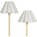 Polly 56 inch 60.00 watt Natural Brass Floor Lamp Portable Light in White Scalloped Shade
